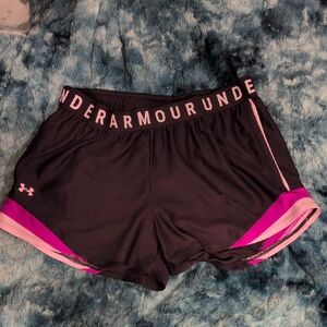Under Armour Women's Black Shorts with Pink Trim